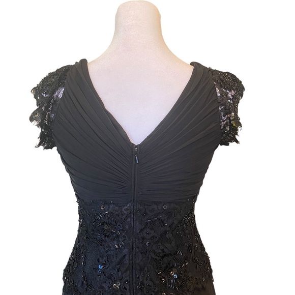 Vintage Tadashi Shoji Silk Beaded Formal Evening Dress Size 4 Cocktail Event - Picture 6 of 12